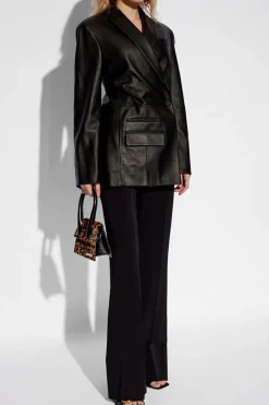 Jacquemus CZARNY Skórzana marynarka ‘Tibau’