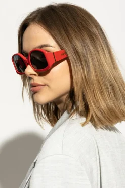 Jacquemus CZERWONY Okulary przeciwsłoneczne