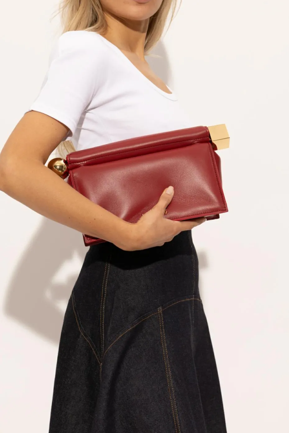 Jacquemus CZERWONY Torba do ręki `La Pochette Rond`