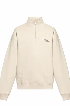 Jacquemus kremowy Bluza z logo
