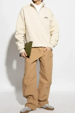 Jacquemus kremowy Bluza z logo