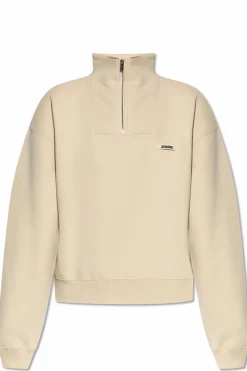 Jacquemus kremowy Bluza ze stójką