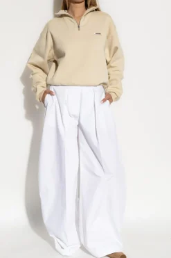 Jacquemus kremowy Bluza ze stójką