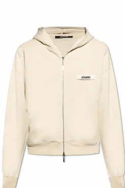 Jacquemus kremowy Bluza z kapturem