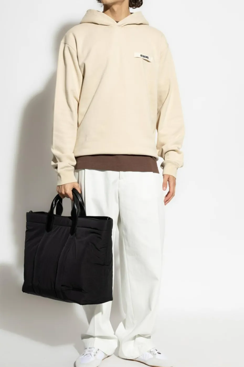 Jacquemus kremowy Bluza z logo