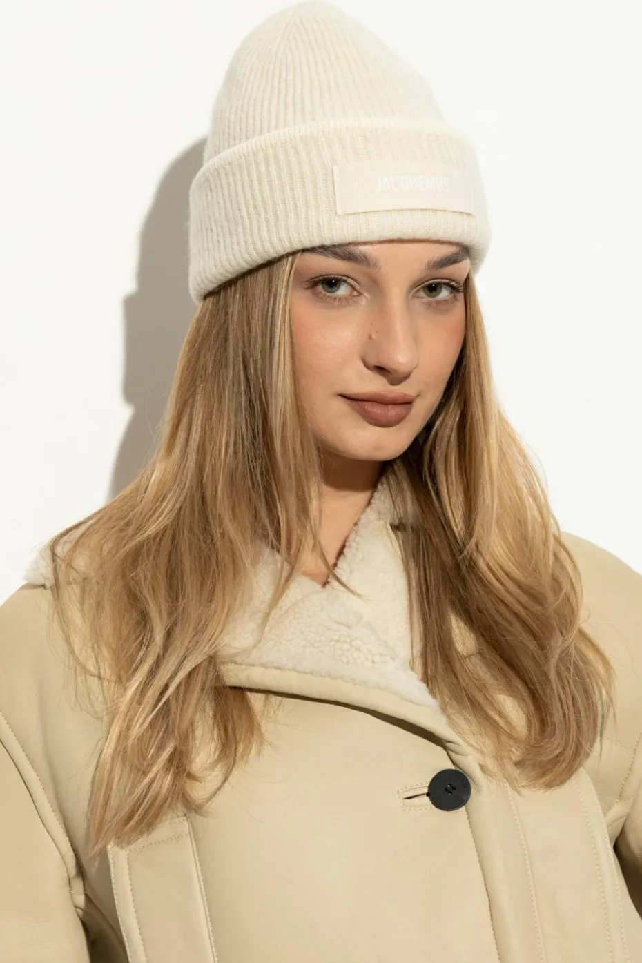 Jacquemus kremowy Czapka z logo