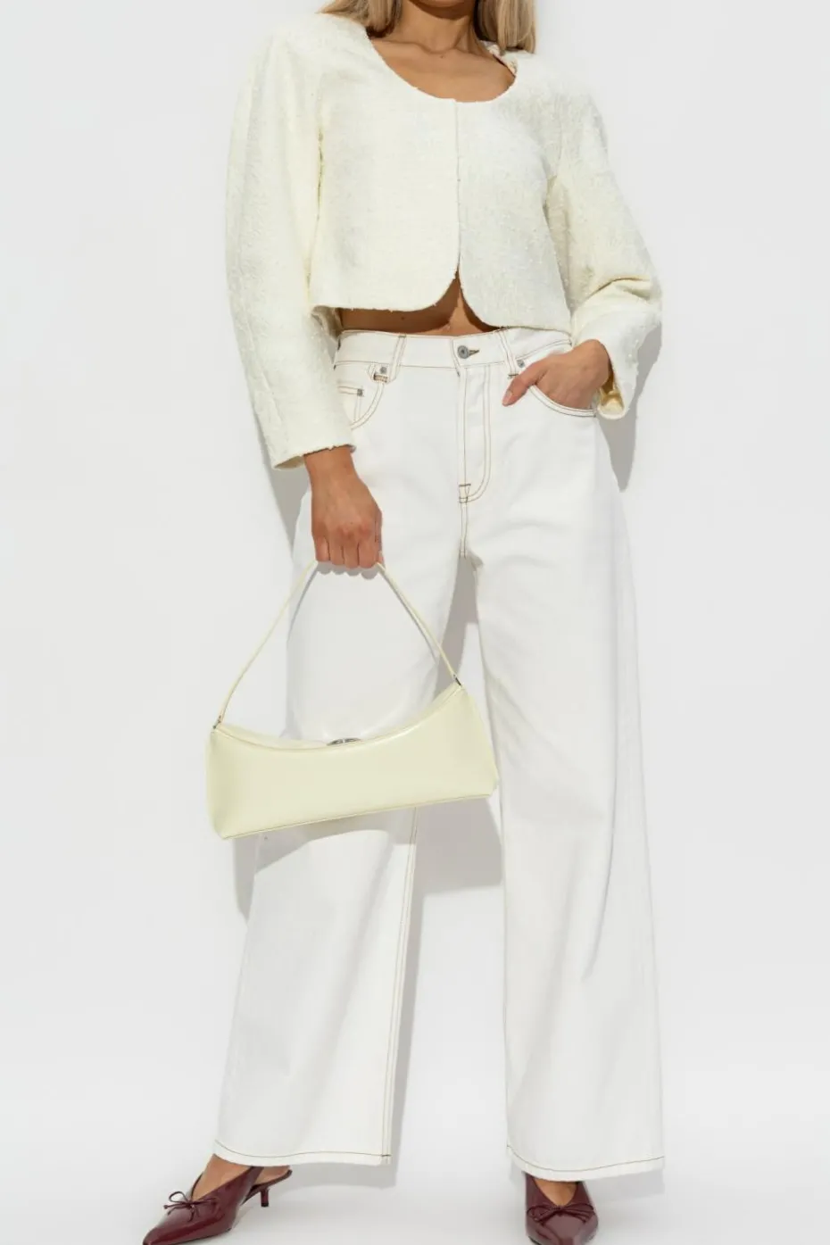 Jacquemus kremowy Marynarka ze wzorem