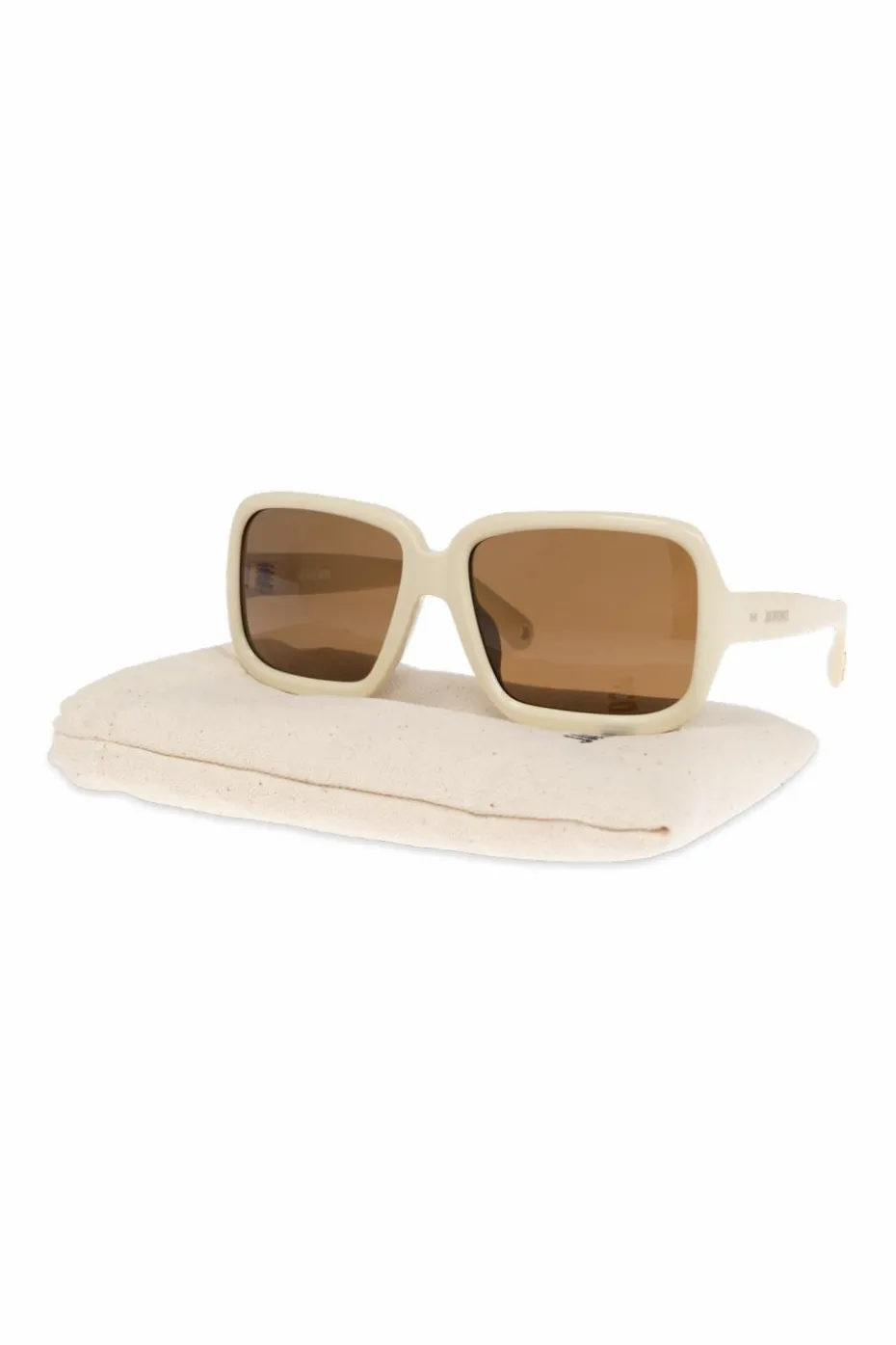 Jacquemus kremowy Okulary przeciwsłoneczne