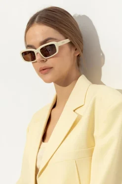 Jacquemus kremowy Okulary przeciwsłoneczne