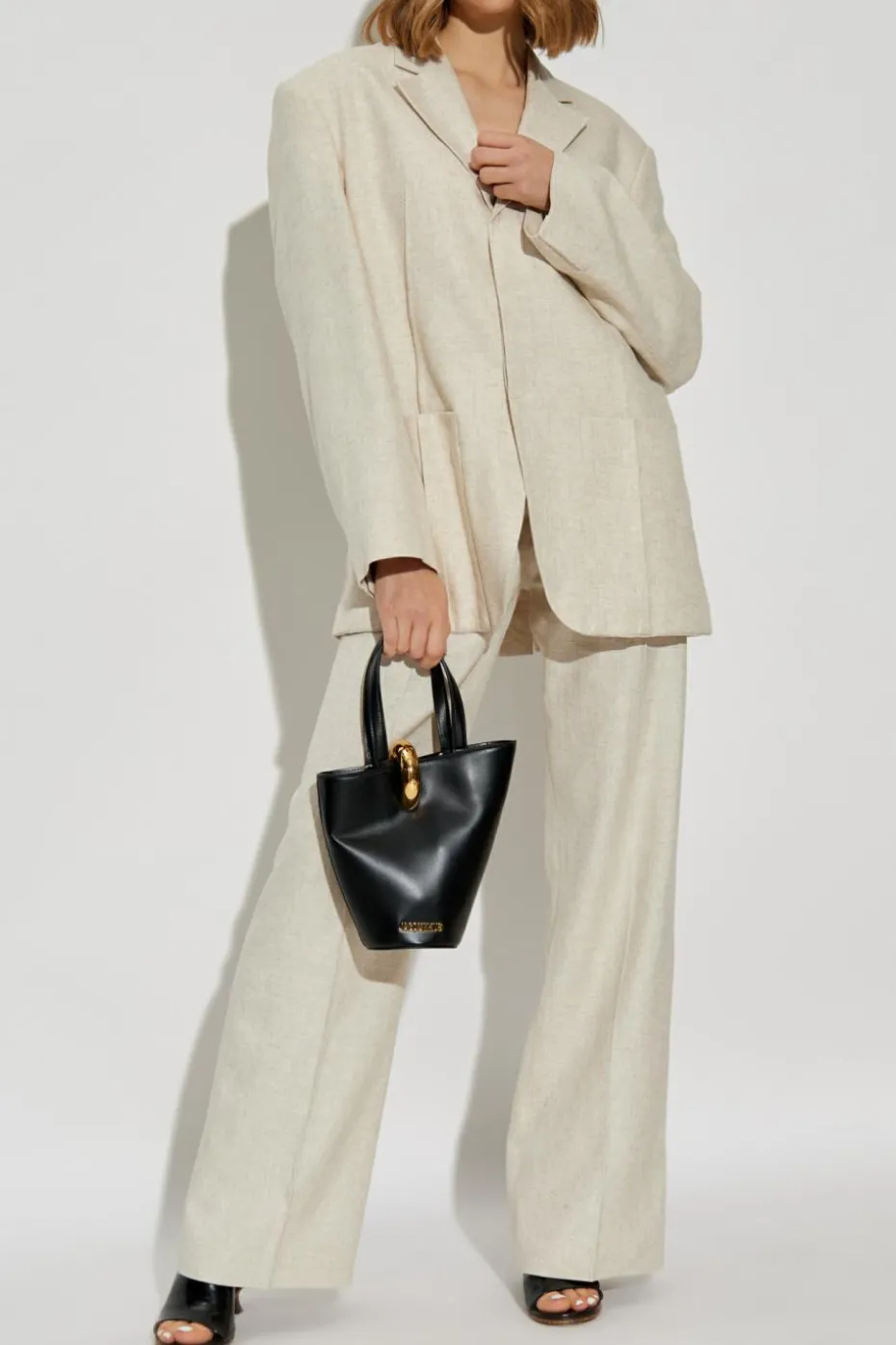 Jacquemus kremowy Spodnie `Sauge`