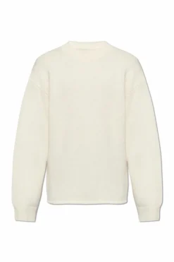Jacquemus kremowy Sweter z logo