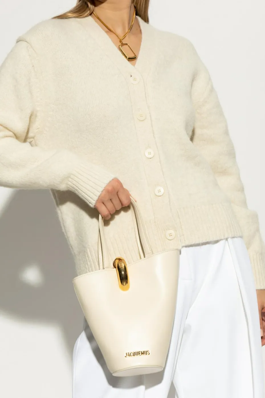 Jacquemus kremowy Torba do ręki `Bambola`