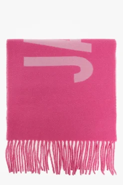 Jacquemus RÓŻOWY Wełniany szal z logo