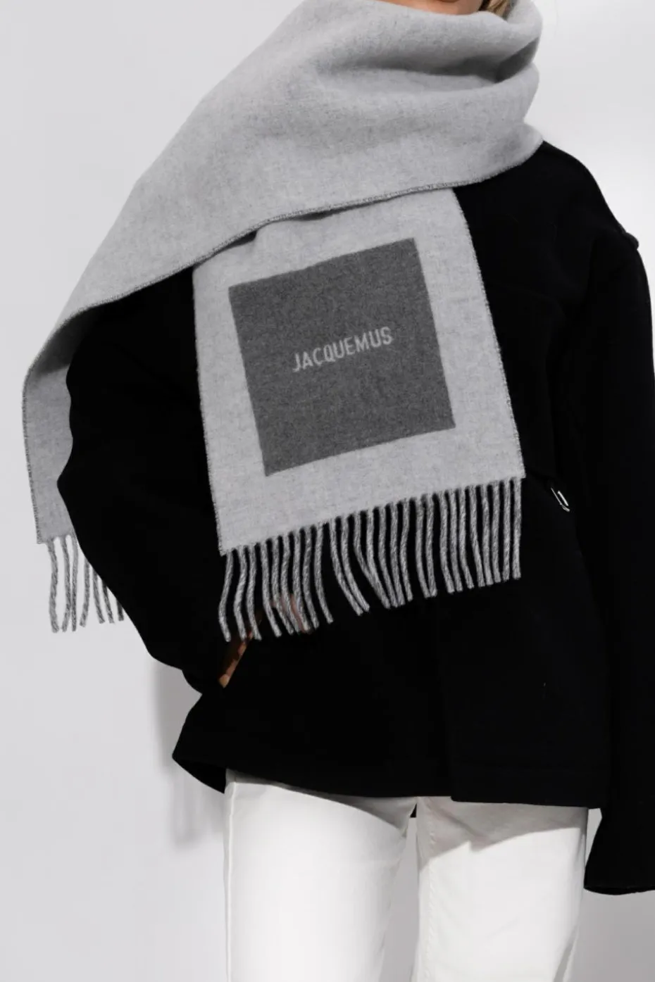 Jacquemus SZARY Wełniany szal