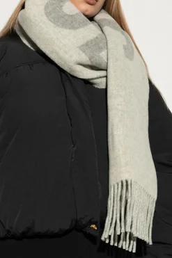 Jacquemus SZARY Wełniany szal z logo