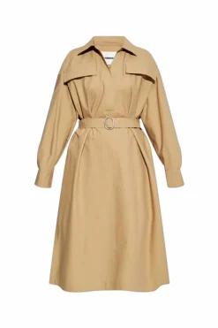 JIL SANDER+ beżowy Sukienka z pasem