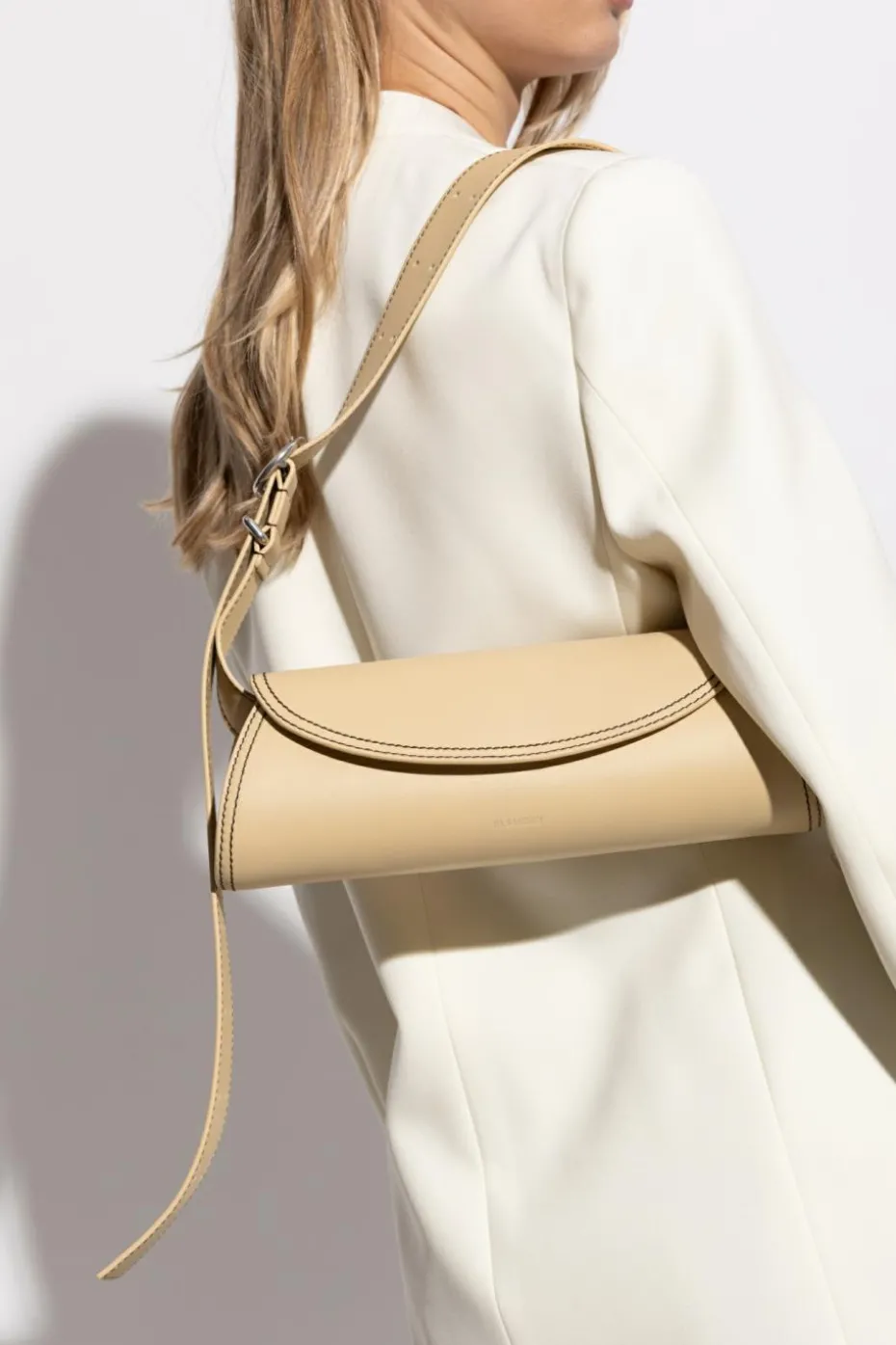 JIL SANDER beżowy Torba na ramię ‘Canollo Small’