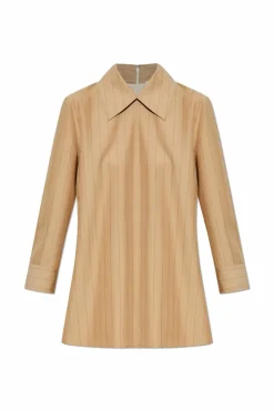 JIL SANDER beżowy Wełniana koszula