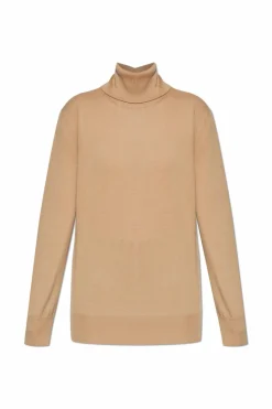 JIL SANDER beżowy Wełniany golf