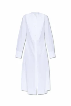 JIL SANDER BIAŁY Bawełniana sukienka