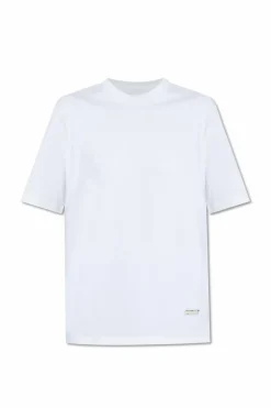 JIL SANDER BIAŁY Bawełniany t-shirt