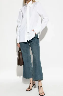 JIL SANDER BIAŁY Koszula z krawatem