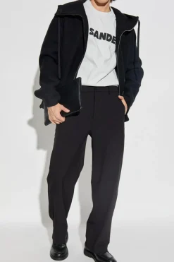 JIL SANDER BIAŁY T-shirt z logo