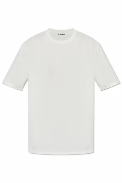 JIL SANDER BIAŁY T-shirt z logo