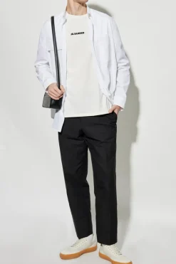 JIL SANDER+ BIAŁY T-shirt z logo