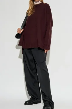 JIL SANDER BORDO Wełniany sweter