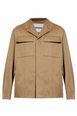 JIL SANDER BRĄZOWY Koszula z kieszeniami