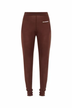 JIL SANDER+ BRĄZOWY Legginsy z logo