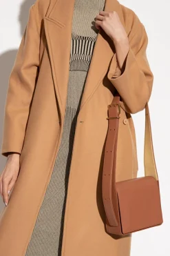 JIL SANDER BRĄZOWY Skórzana torba na ramię