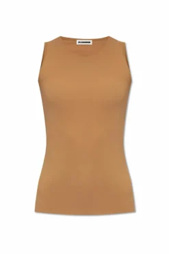 JIL SANDER BRĄZOWY Top bez rękawów