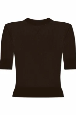 JIL SANDER+ BRĄZOWY Top z wyszytym logo