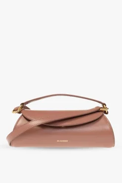 JIL SANDER BRĄZOWY Torba na ramię ‘Cannolo Mini’