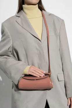 JIL SANDER BRĄZOWY Torba na ramię ‘Cannolo Mini’
