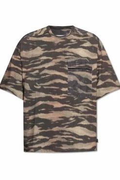JIL SANDER BRĄZOWY T-shirt typu `oversize`