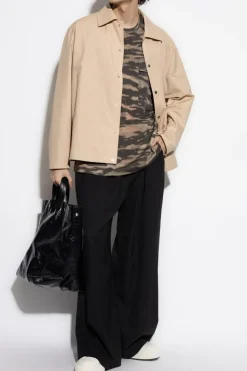 JIL SANDER BRĄZOWY T-shirt typu `oversize`