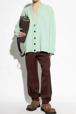 JIL SANDER BRĄZOWY Wełniane spodnie