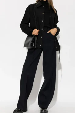 JIL SANDER CZARNY Bawełniana kurtka