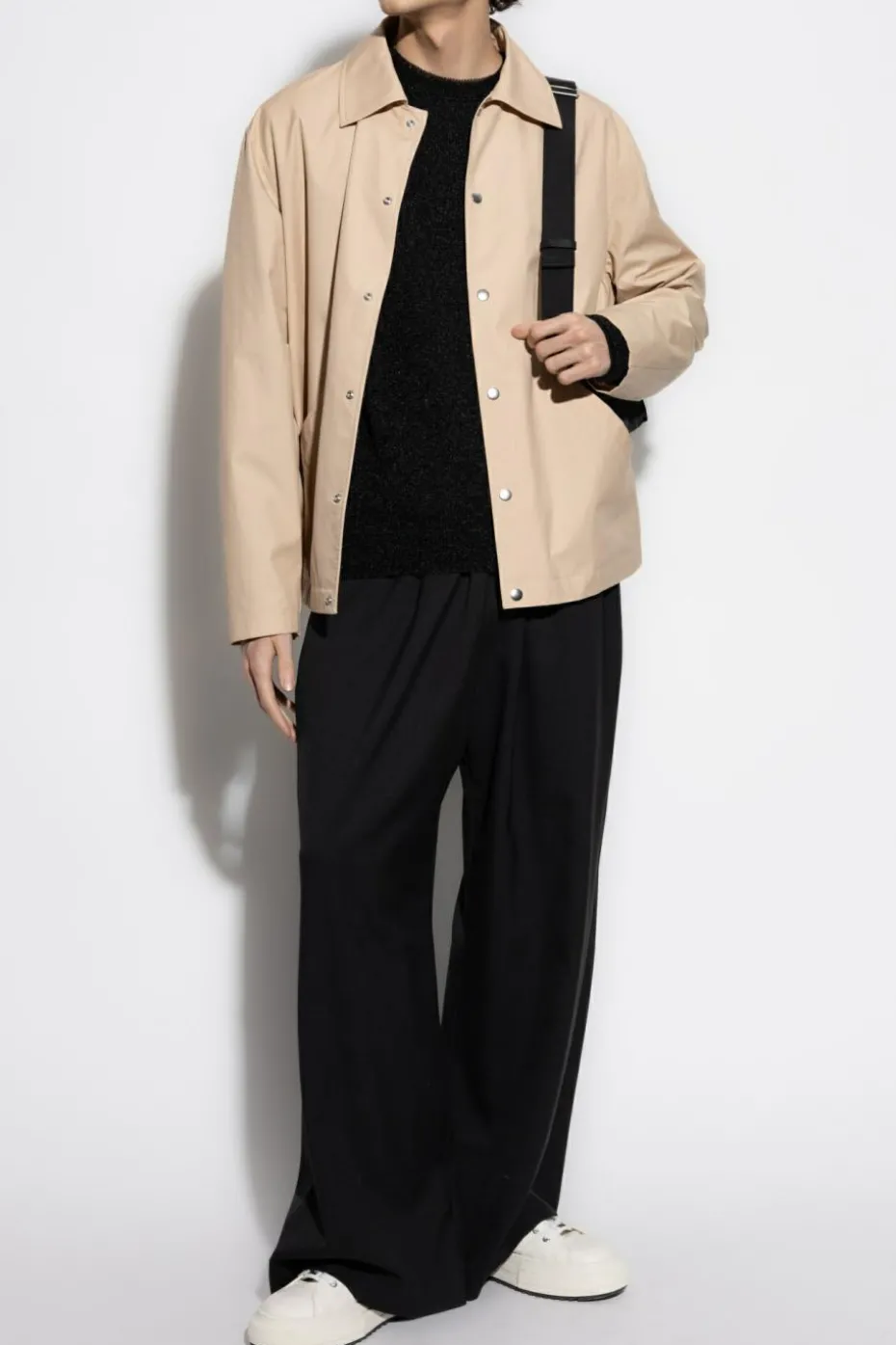 JIL SANDER CZARNY Dwuwarstwowy top