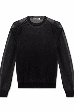 JIL SANDER CZARNY Dwuwarstwowy top