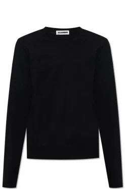 JIL SANDER CZARNY Dwuwarstwowy top