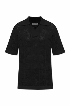 JIL SANDER CZARNY Dzianinowe polo