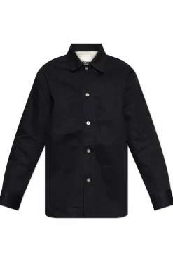 JIL SANDER CZARNY Koszula z kieszeniami po bokach