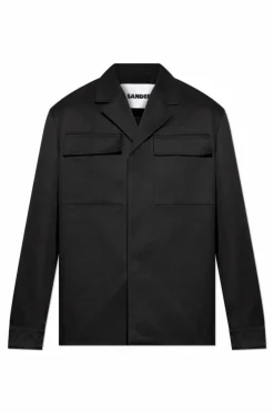 JIL SANDER CZARNY Kurtka z kołnierzem