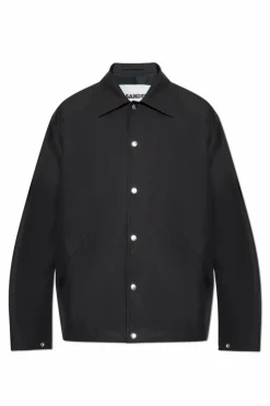 JIL SANDER CZARNY Kurtka z kołnierzem