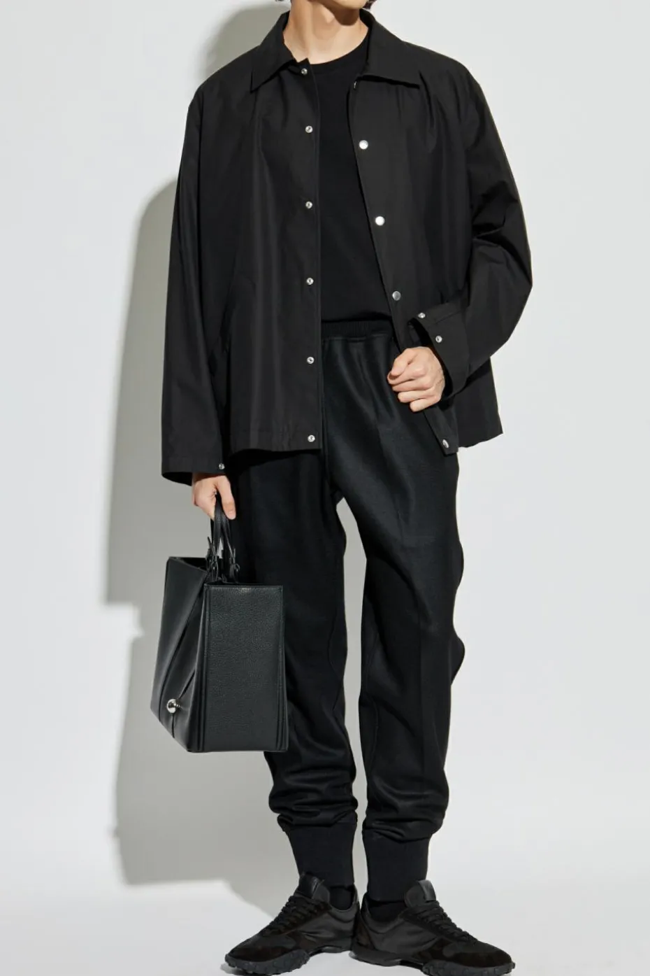 JIL SANDER CZARNY Kurtka z kołnierzem
