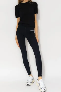 JIL SANDER+ CZARNY Legginsy treningowe